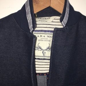 Navy Denim Couture Jacket By Zara